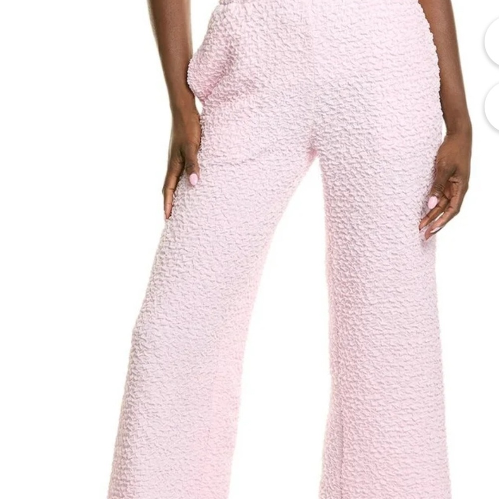 Gracia Light Pink Textured Flare Pants - Picture 2 of 5